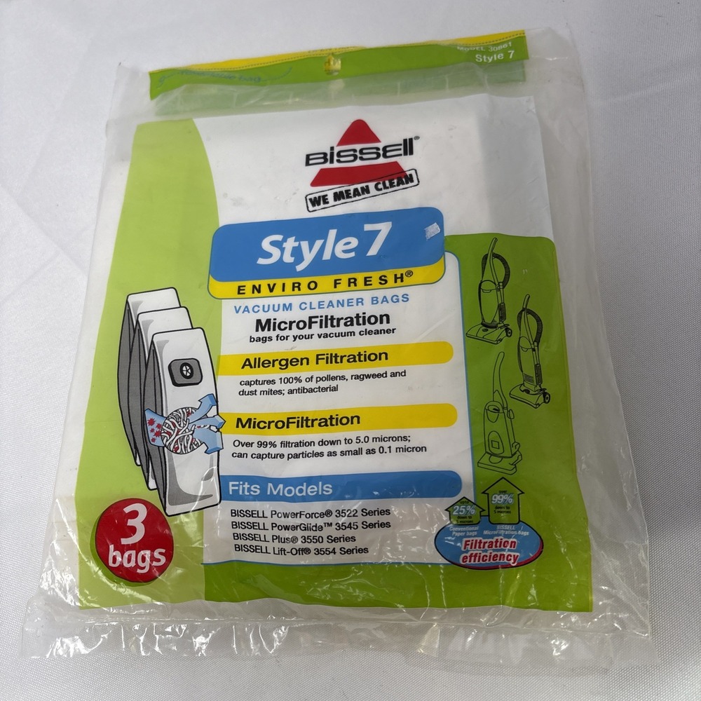 Vintage Bissell Style 7 3 Bag Pack Vacuum Cleaner 30861 3522,‎ 3545, 3550/3553